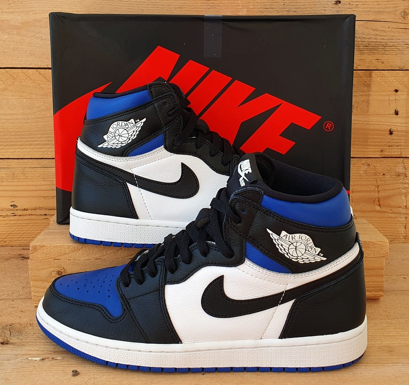 Nike Air Jordan 1 Retro High Leather Trainers UK8 US9 E42.5 555088 041 Royal Toe