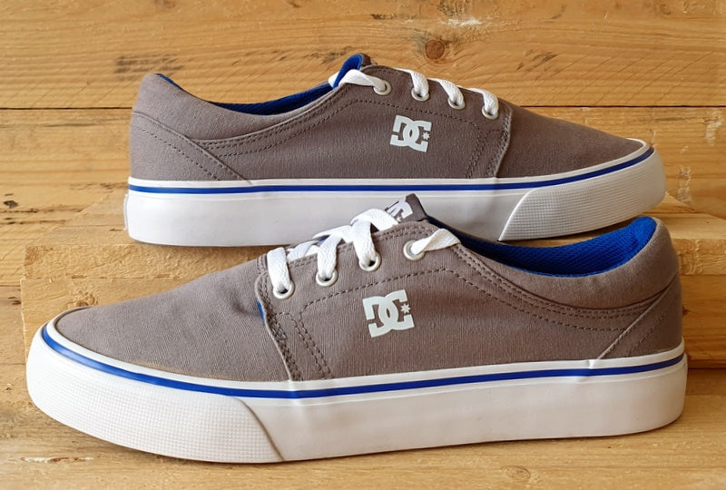 DC Shoes Trace TX Low Canvas Trainers UK8 US9 EU42 ADYS300126 Grey Blue White VintageTrainers