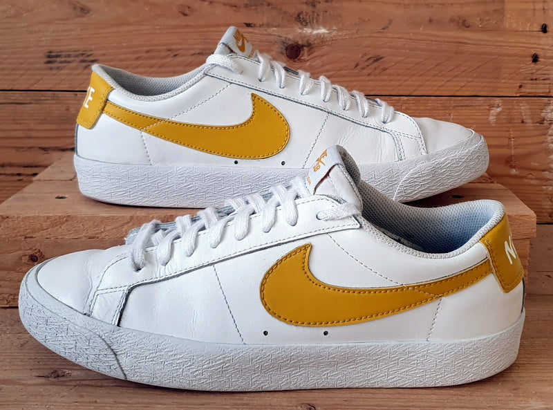 Nike SB Zoom Blazer Low Leather Trainers UK8 US9 EU42.5 864347 171 White Gold