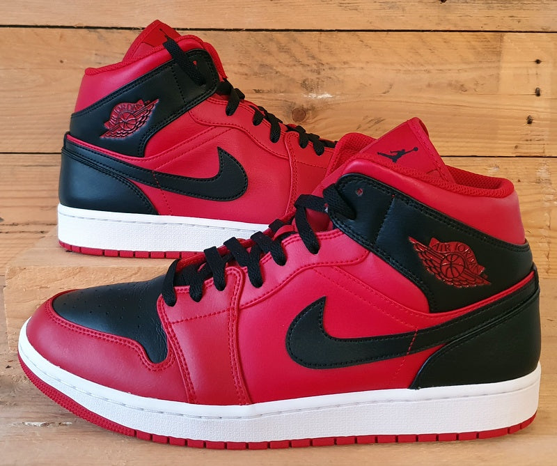 Nike Air Jordan 1 Mid Reverse Bred Trainers UK11 US12 EU46 554724 660 Red Black VintageTrainers