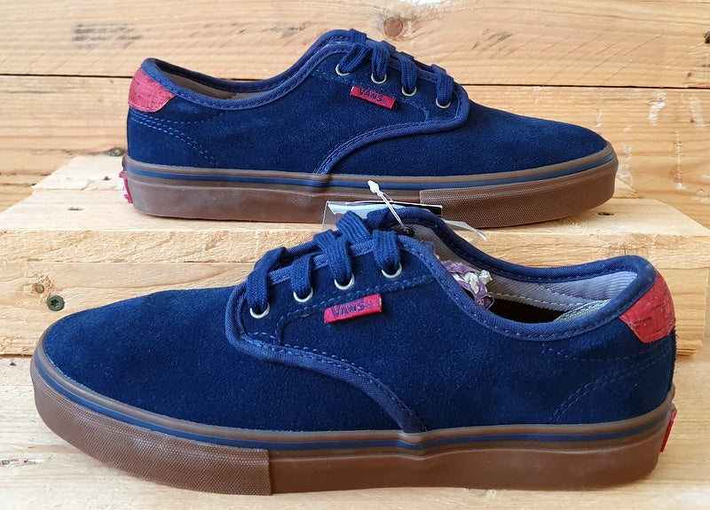 Vans Old Skool Low Suede Trainers TB4R Deep Navy Dark Gumsole UK5 US6 EU38 VintageTrainers