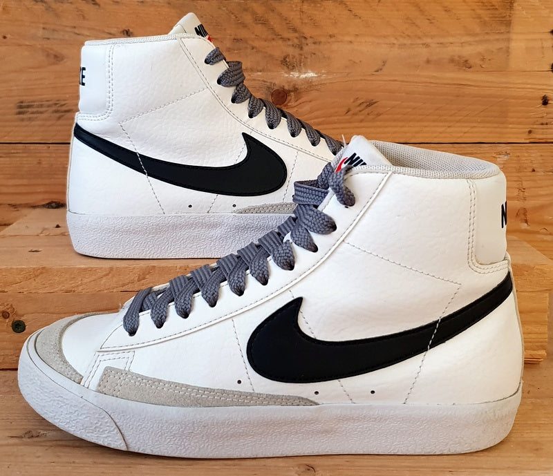 Nike Blazer Mid 77 GS Leather Trainers UK5 US5.5Y EU38 DA4086 100 White Black