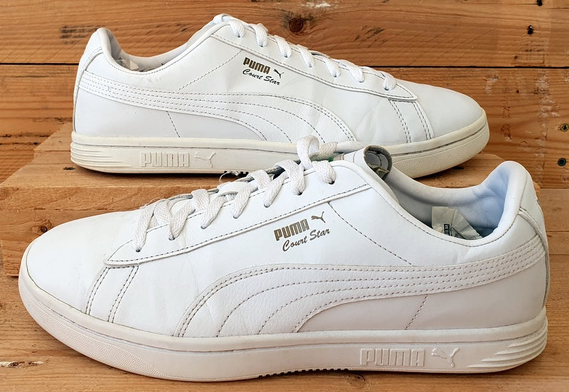 All white leather pumas on sale