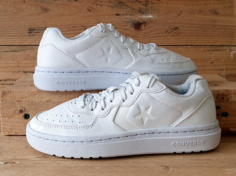 Converse Ox Rival Low Leather Trainers UK3 US5 EU35.5 164445C Triple White VintageTrainers