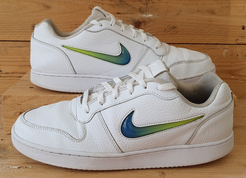 Nike Ebernon Premium Low Leather Trainers UK9.5 US10.5 EU44.5 AQ1774 100 White VintageTrainers