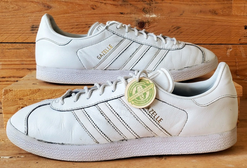 Adidas Gazelle Low Leather Trainers UK10/US10.5/EU44.5 BB5498 White –  VintageTrainers