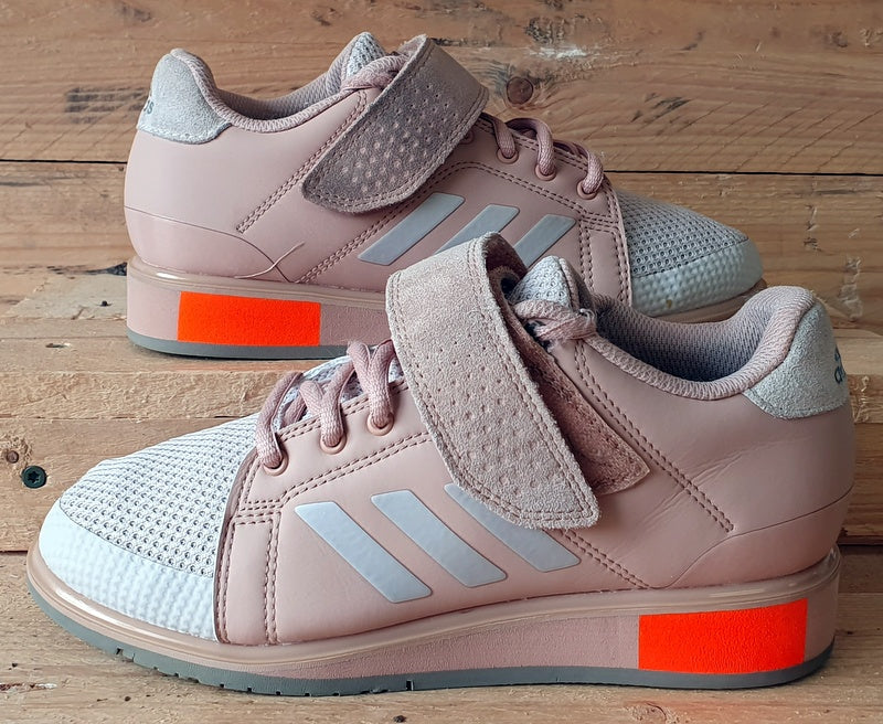 Adidas Power Perfect 3 Leather Trainers UK4 US4.5 EU36.5 DA9882 Pink Grey Orange VintageTrainers