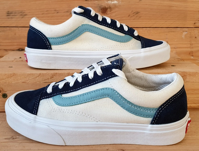 Vans Off The Wall Low Canvas Trainers UK4 US6.5 EU36.5 500714 Cream Navy VintageTrainers