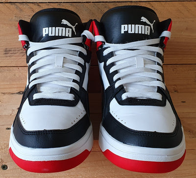 Puma Rebound Joy Mid Leather Trainers UK8/US9/EU42 374765-03 Black/White/Red
