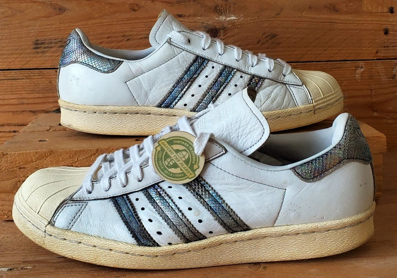 Adidas Superstar Low Leather Trainers UK8/US8.5/EU42 BZ0148 White/Iridescent  – VintageTrainers