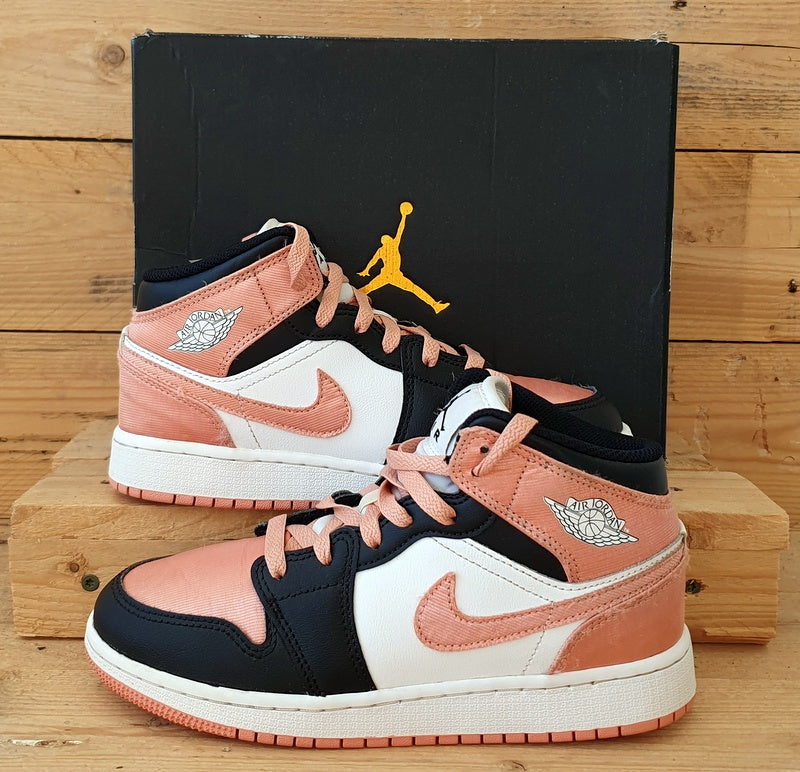 Nike Air Jordan 1 Mid Leather Trainers DM9077 108 Madder Root UK4 US4.5Y EU36.5 VintageTrainers