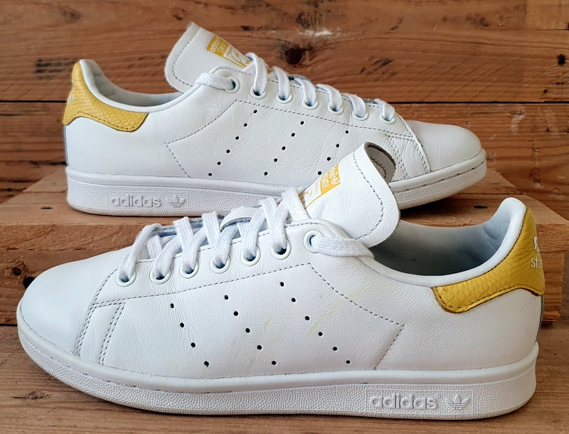 Adidas Stan Smith Low Leather Trainers UK6 US7.5 EU39 EF6883 White Yellow