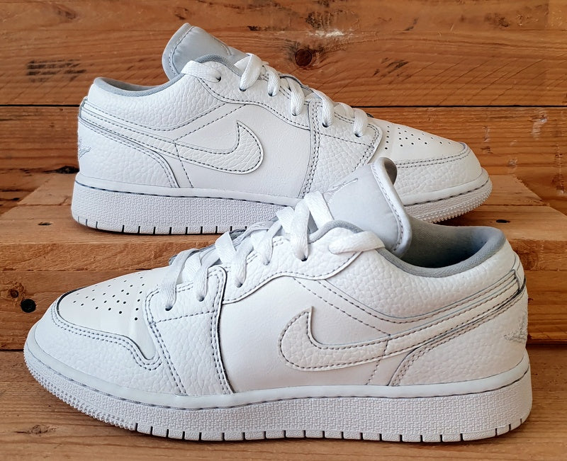 Nike Air Jordan 1 Low Leather Trainers UK4 US4.5Y EU36.5 553560 130 Triple White VintageTrainers