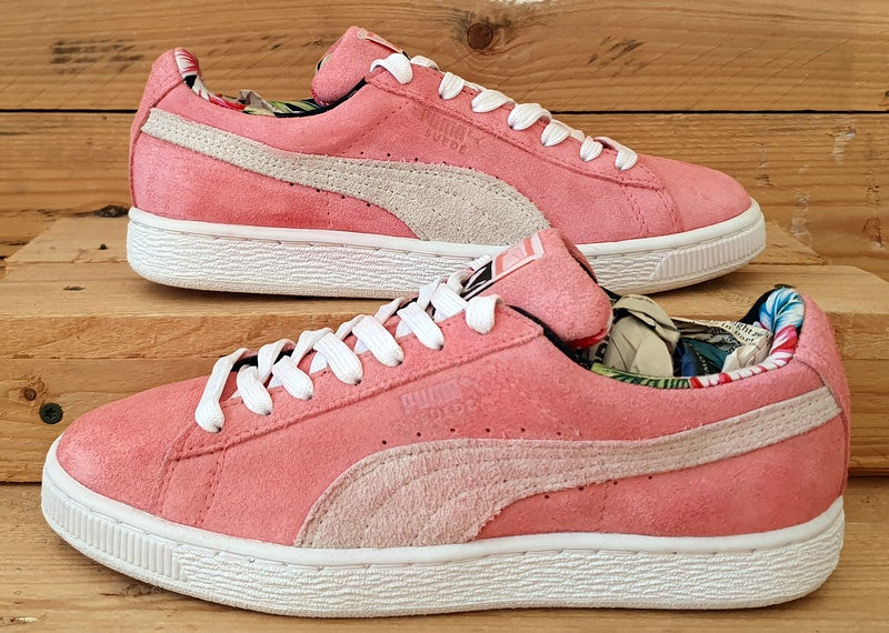 Puma Suede Classic Low Trainers 357626 04 Pink Floral White UK4 US6.5 EU37