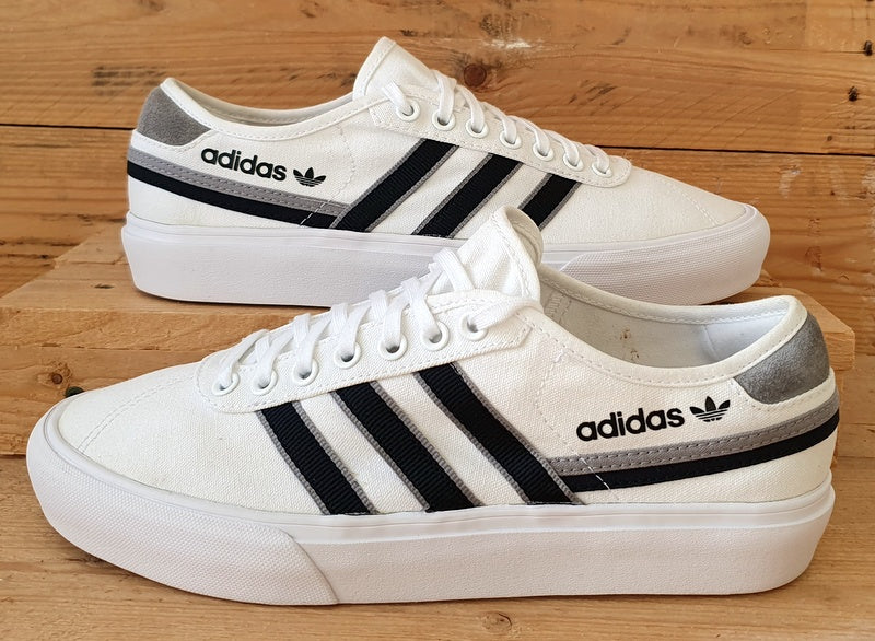 Adidas Delpala Low Canvas Trainers UK8.5 US9 EU42.5 FY7467 White Grey Black VintageTrainers