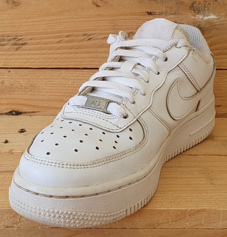 Nike Air Force 1 Low Leather Trainers UK4/US4.5Y/EU36.5 314192-117 Triple White