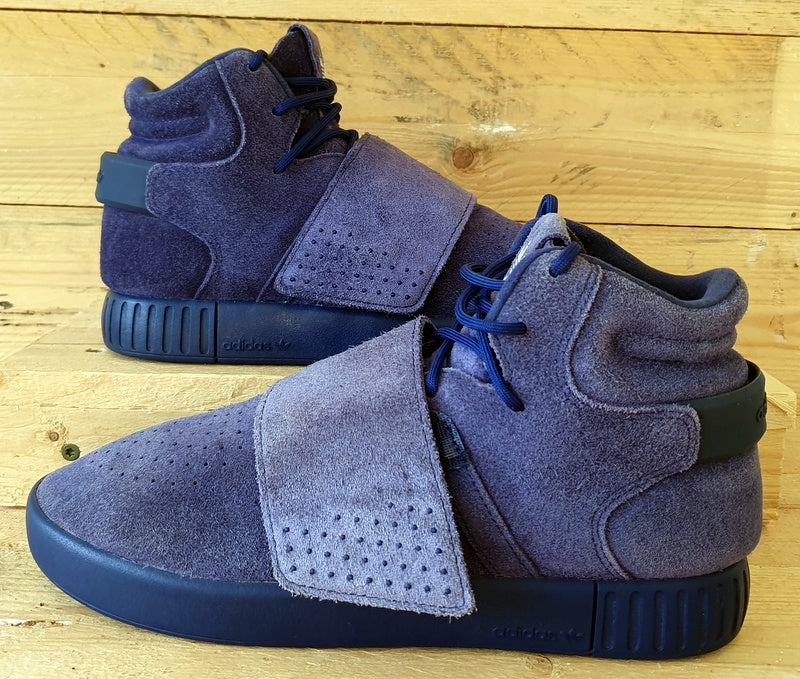 Adidas Originals Tubular Invader Suede Trainers UK6 US6.5 EU39 BB5036 Dark Blue VintageTrainers