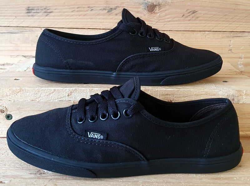 Vans Off The Wall Low Canvas Trainers UK4.5 US7 EU37 T375 Triple Black VintageTrainers