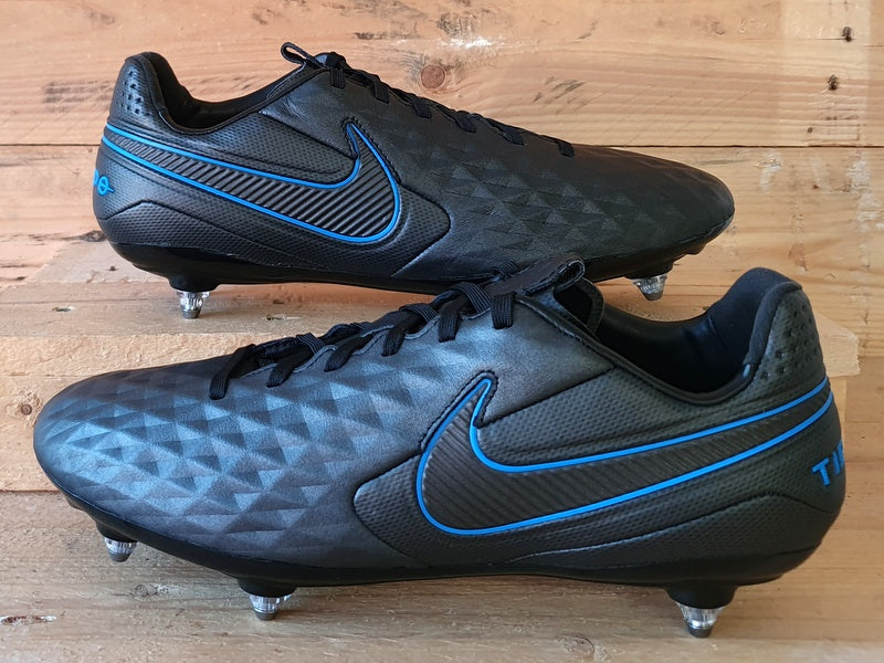 Black and blue nike tiempo best sale