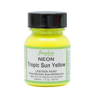 Angelus Neon Acrylic Leather Paint- Tropic Sun Yellow - 1fl oz / 30ml - Custom Sneakers