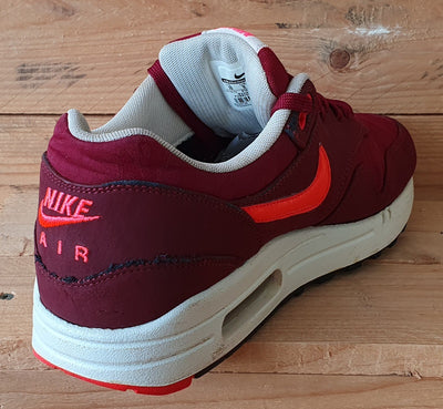 Nike Air Max 1 Premium Low Leather Trainers UK9/US10/EU44 512033-660 Atomic Red