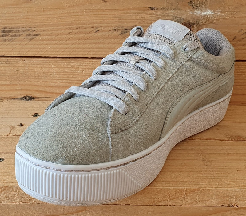 Puma Vikky Platform Low Suede Trainers UK7/US9.5/EU40.5 363287-03 Grey/White