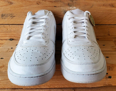 Nike Court Vision Low Leather Trainers UK9/US10/EU44 DH2987-100 Triple White