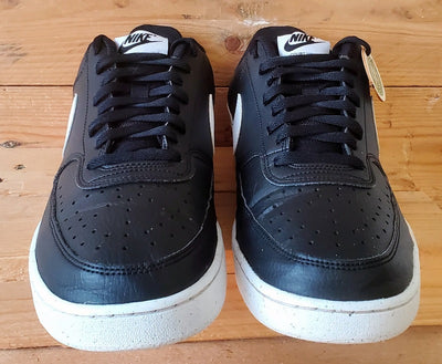 Nike Court Vision Low Leather Trainers UK10/US11/EU45 DH2987-001 Black/White