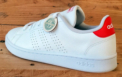 Adidas Neo Advantage Low Leather Trainers UK10/US10.5/EU44.5 F36422 White/Red