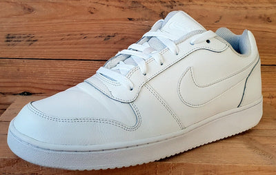 Nike Ebernon Low Leather Trainers UK10/US11/EU45 AQ1775-100 Triple White