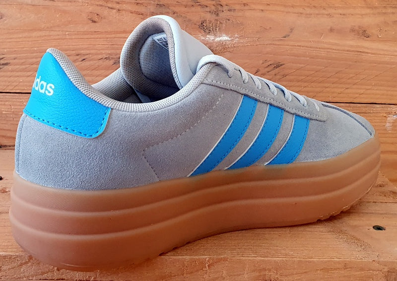 Adidas VL Court Bold Low Suede Trainers UK7/US8.5/EU40.5 IH2310 Halo Blue