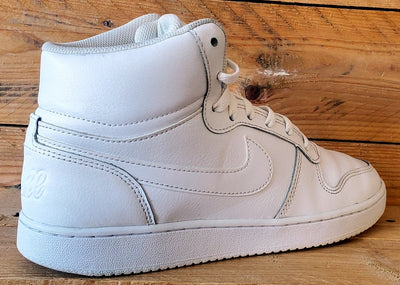 Nike Ebernon Mid Leather Trainers UK6/US7/EU40 AQ1773-100 Triple White