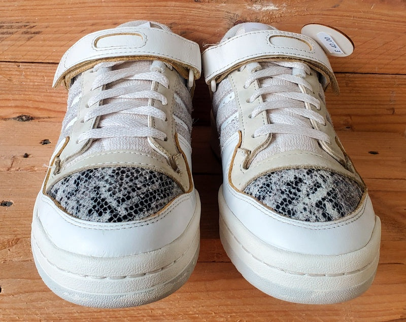 Adidas Forum 84 Low Leather Trainers UK5/US5.5/EU38 FZ6292 White/Snakeskin