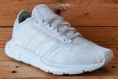 Adidas Swift Run Low Textile Trainers UK3.5/US4/EU36 FY2149 Triple White