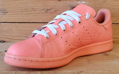 Adidas Stan Smith Low Leather Trainers UK4.5/US6/EU37 AQ6807 Peach Sunglow