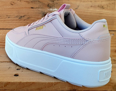 Puma Karmen Low Leather Trainers UK5/US7.5/EU38 387212-05 Light Pink/White