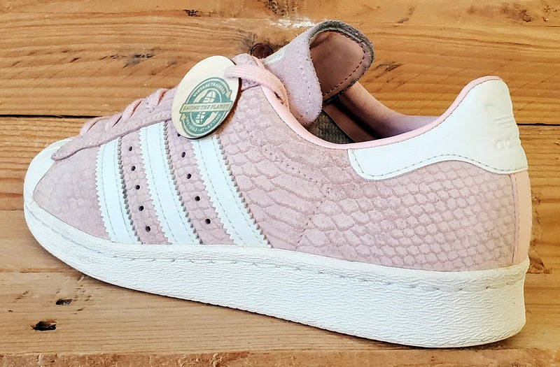 Adidas Superstar 80s Low Suede Trainers UK6.5/US8/EU40 S75059 Blush Pink/White