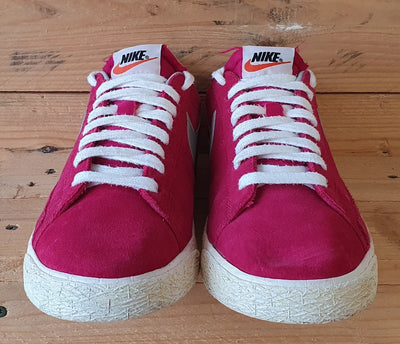 Nike Blazer Premium Low Suede Trainers UK7/US8/EU41 538402-601 Fuchsia Pink/Gum