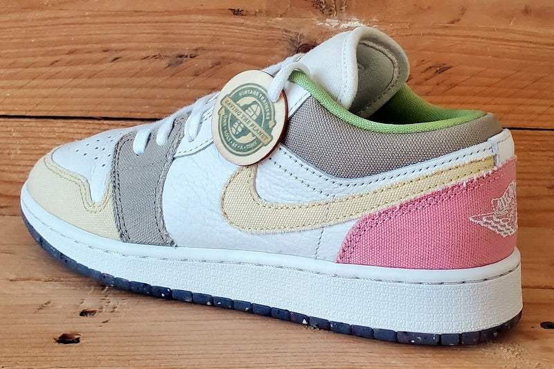 Nike Air Jordan 1 Low Leather Trainers UK4/US4.5Y/EU36.5 DJ0341-100 Pastel Grind