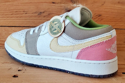 Nike Air Jordan 1 Low Leather Trainers UK4/US4.5Y/EU36.5 DJ0341-100 Pastel Grind