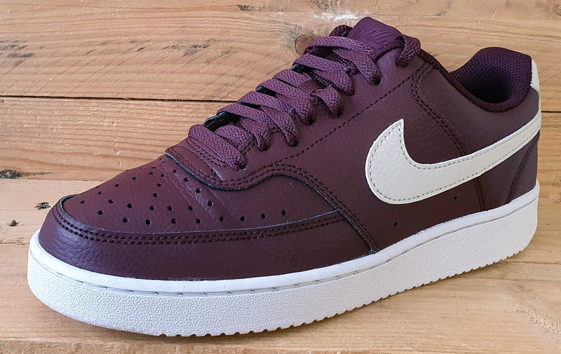 Nike Court Vision Next Nature Leather Trainers UK6/US8.5/E40 DH3158-601 Burgundy