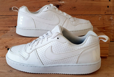 Nike Court Borough Low Leather Trainers UK6/US6.5Y/EU39 AV3171-100 Triple White