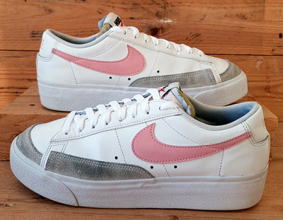 Nike Blazer Platform Low Leather Trainers UK7.5/US10/EU42 DJ0292-103 White Pink