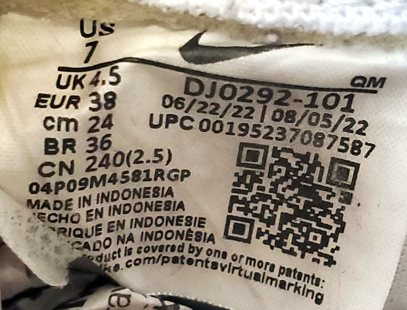 Nike Blazer Platform Low Leather Trainers UK4.5/EU7/EU38 DJ0292-101 White/Black