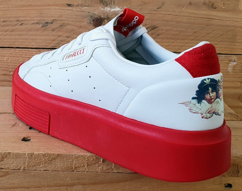 Adidas Sleek Super Fiorucci Low Leather Trainers UK6/US7.5/EU39 EE4719 White/Red