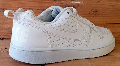 Nike Court Borough Low Leather Trainers UK6/US6.5Y/EU39 AV3171-100 Triple White