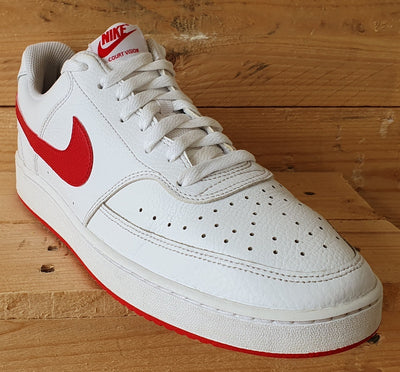 Nike Court Vision Leather Trainers UK9/US10/EU44 CD5463-102 White/University Red