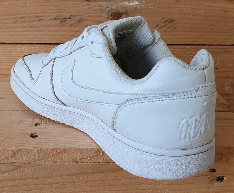 Nike Ebernon Low Leather Trainers UK8 US9 EU42.5 AQ1776 100 Triple White