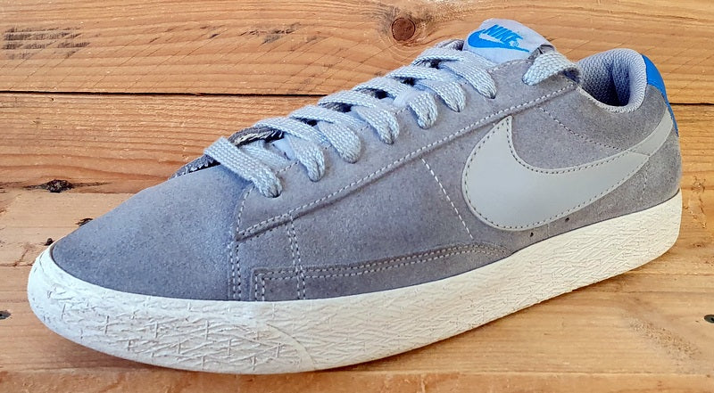 Nike Blazer Low Suede Trainers UK9/US10/EU44 371760-022 Grey/Blue/White