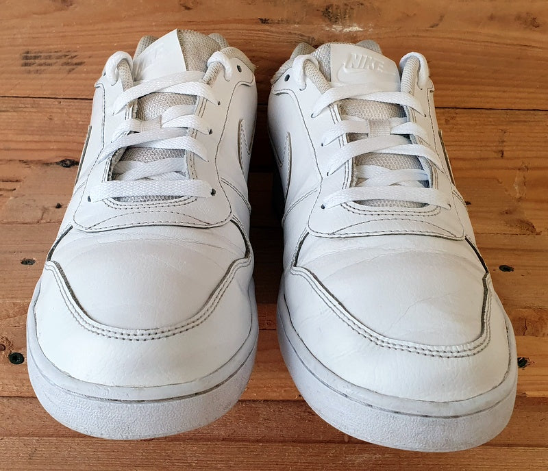 Nike Ebernon Low Leather Trainers UK10/US11/EU45 AQ1775-100 Triple White